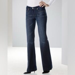 7 For All Mankind Dojo Vintage Wide Leg Jeans Size 29 Medium Wash Cotton